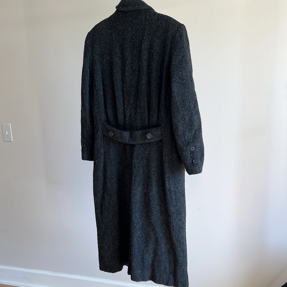 Vintage Cassidy Coat Sz 12 - 100% Wool Charcoal Gray Long Overcoat Made in USA - Picture 6 of 6